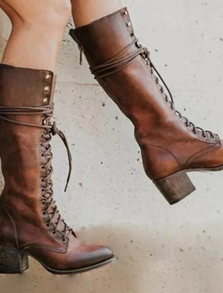 Botas de piel de caña alta