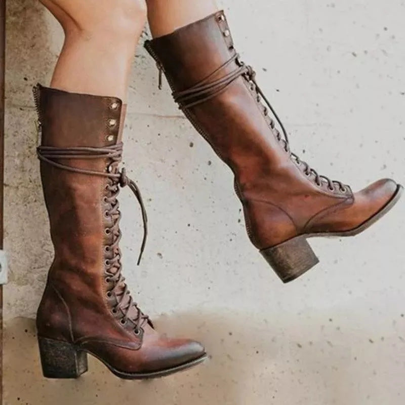 Botas de piel de caña alta