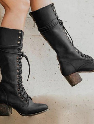 Botas de piel de caña alta