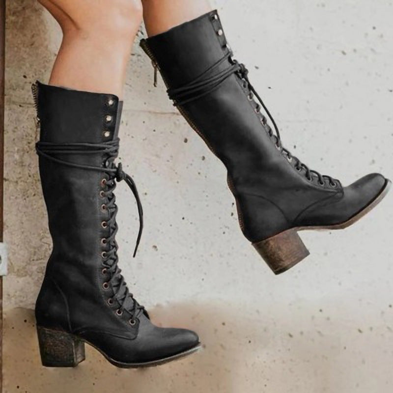 Botas de piel de caña alta