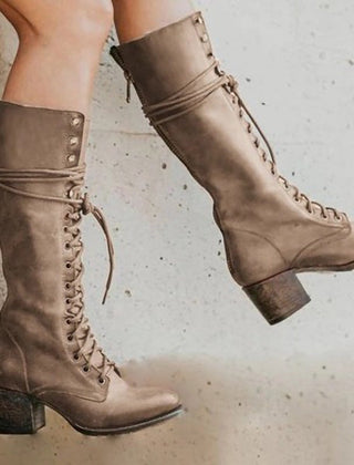 Botas de piel de caña alta