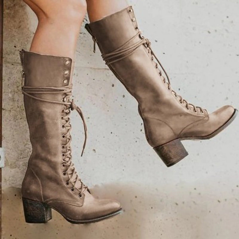 Botas de piel de caña alta