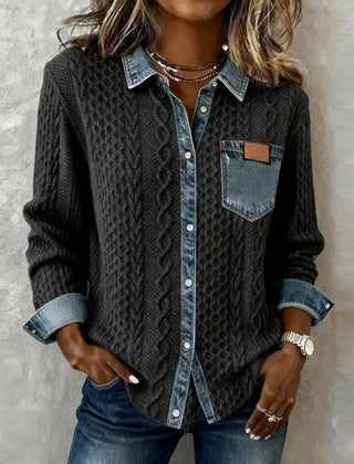 Blusa de punto de manga larga