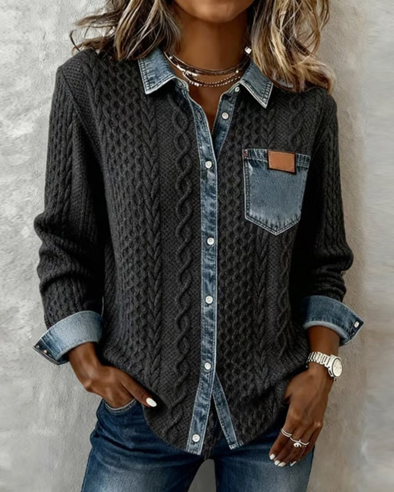 Blusa de punto de manga larga