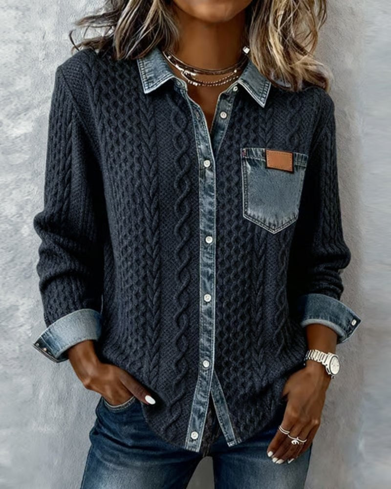 Blusa de punto de manga larga