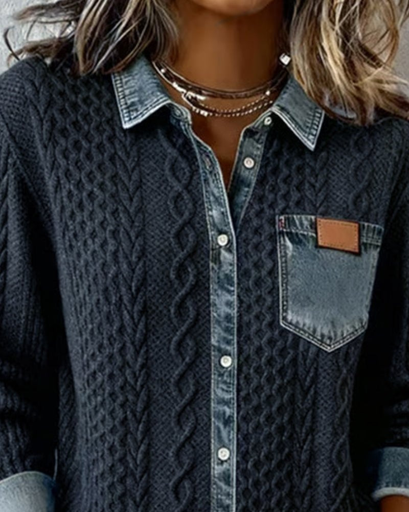 Blusa de punto de manga larga