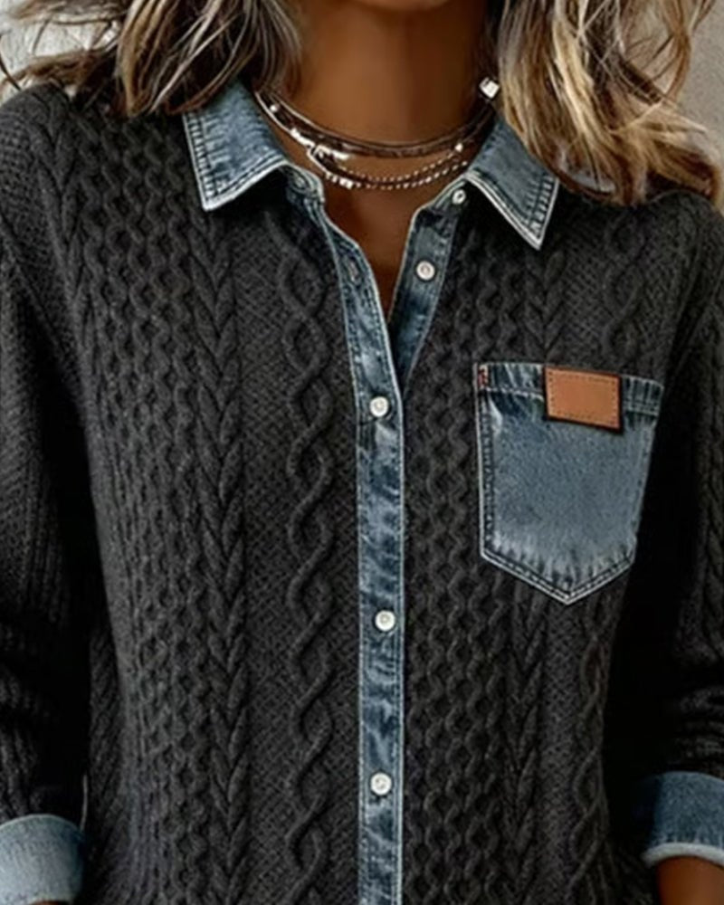 Blusa de punto de manga larga