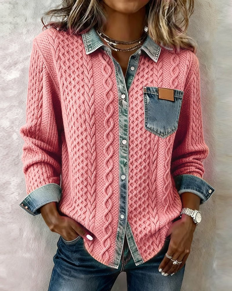 Blusa de punto de manga larga