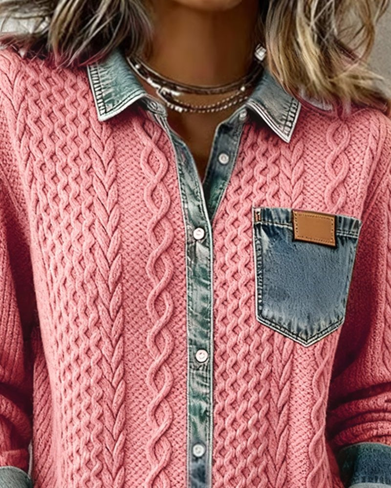 Blusa de punto de manga larga