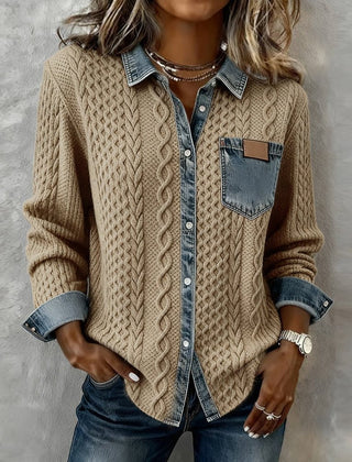 Blusa de punto de manga larga