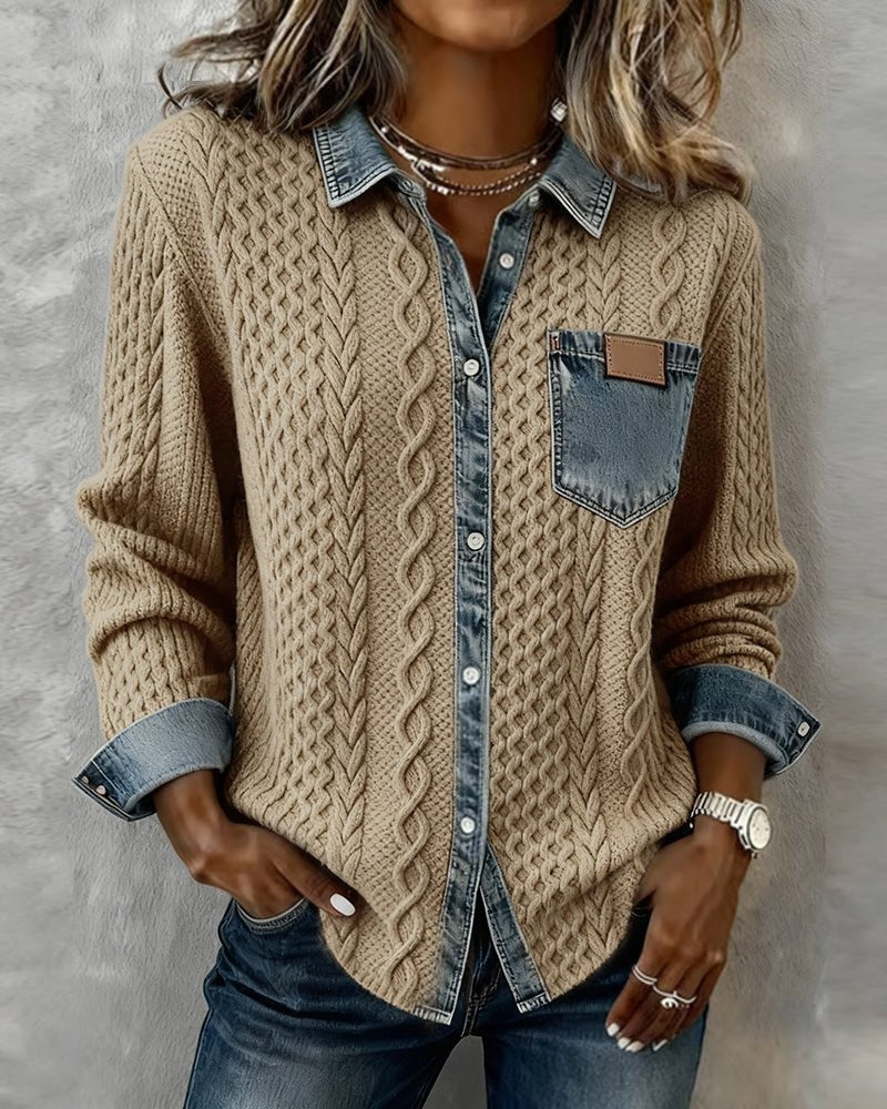 Blusa de punto de manga larga