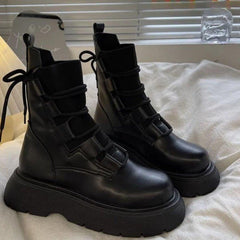 Botines con cordones de plataforma