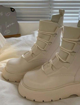 Botines con cordones de plataforma