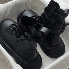Botines con cordones de plataforma