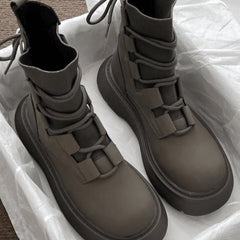 Botines con cordones de plataforma