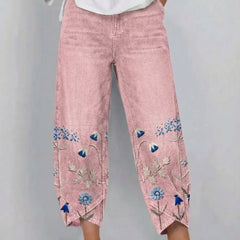 Brígida · Pantalones Casual con Bordado Floral - Raúl & Sara Madrid