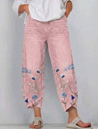Brígida · Pantalones Casual con Bordado Floral - Raúl & Sara Madrid