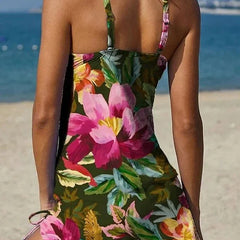 Tankini gráfico floral con short, efecto vientre plano - Raúl & Sara Madrid