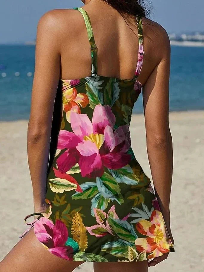Tankini gráfico floral con short, efecto vientre plano - Raúl & Sara Madrid