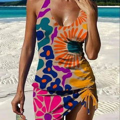 Tankini gráfico floral con short, efecto vientre plano - Raúl & Sara Madrid