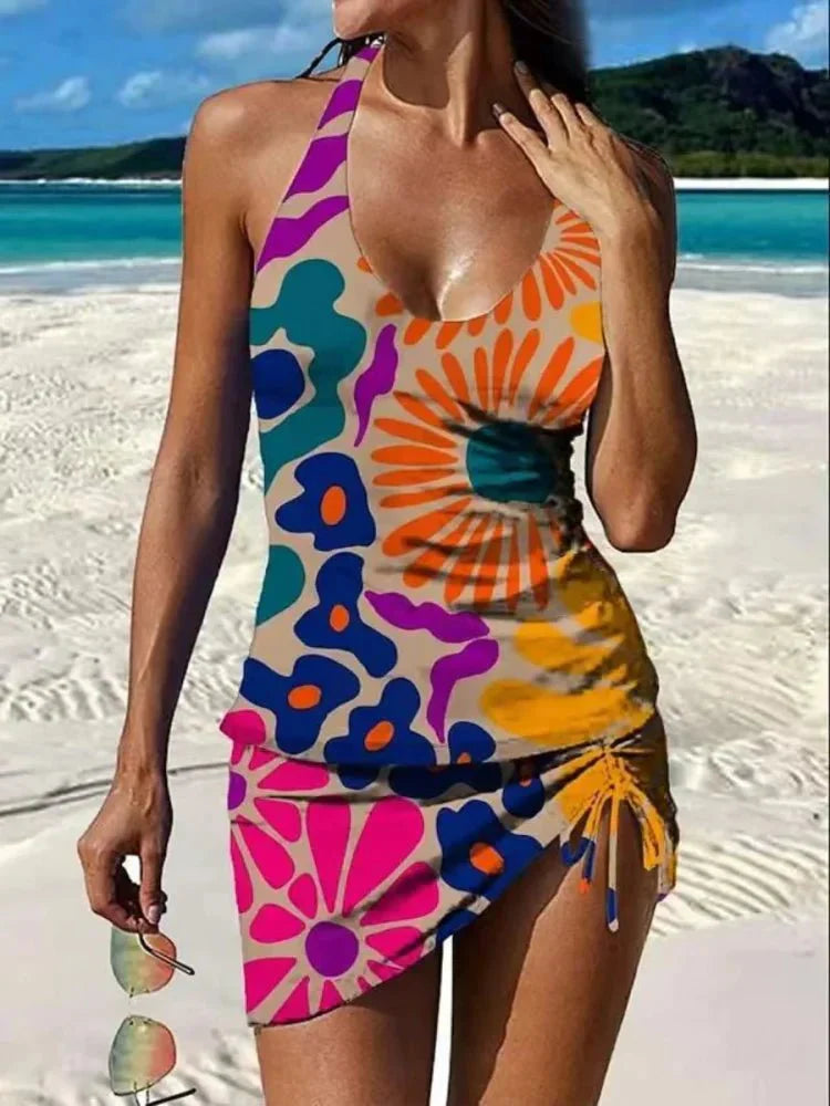 Tankini gráfico floral con short, efecto vientre plano - Raúl & Sara Madrid