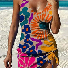 Tankini gráfico floral con short, efecto vientre plano - Raúl & Sara Madrid