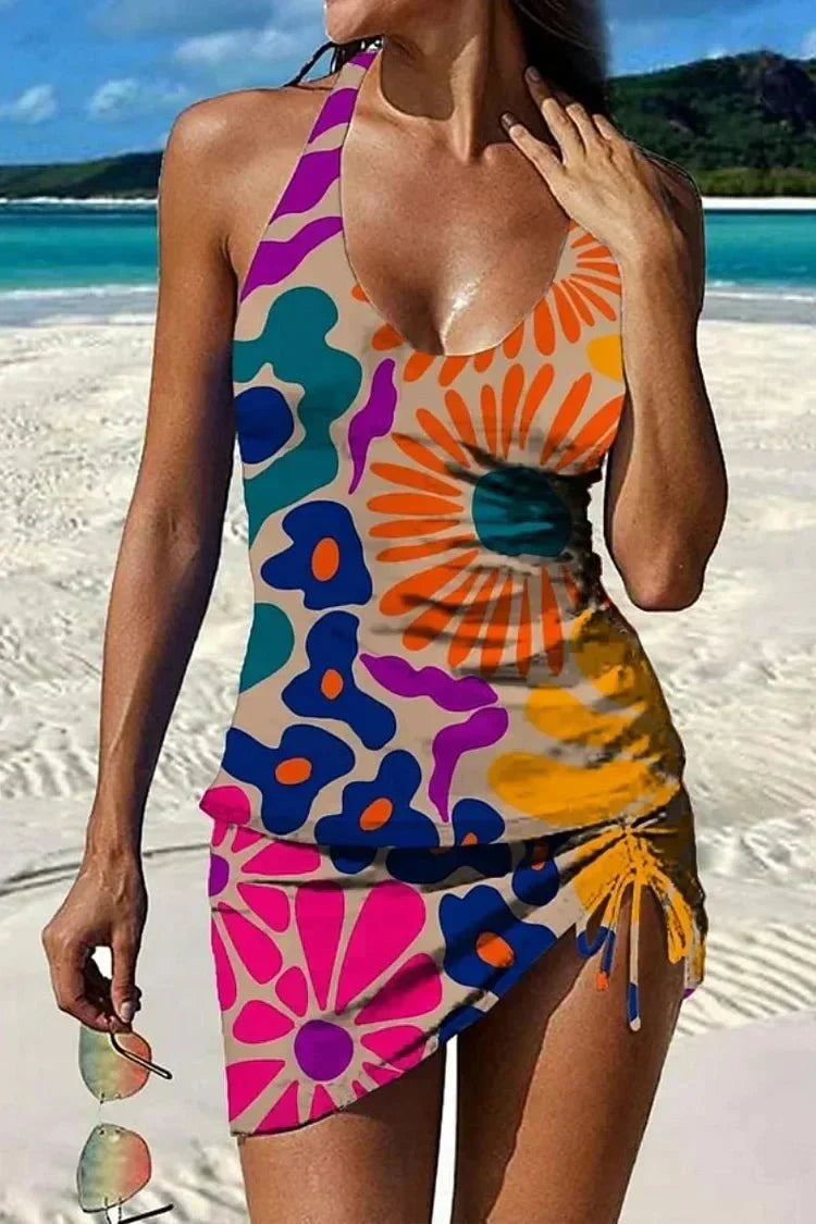 Tankini gráfico floral con short, efecto vientre plano - Raúl & Sara Madrid