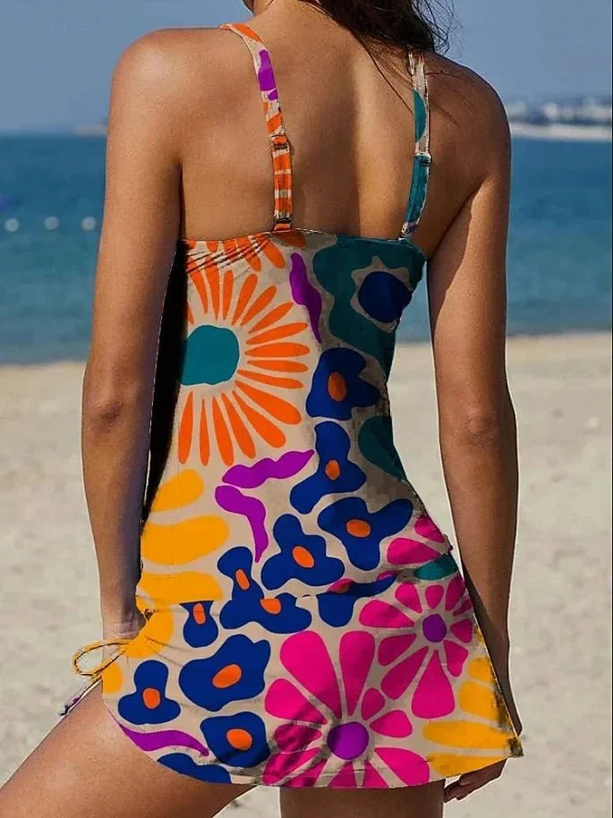 Tankini gráfico floral con short, efecto vientre plano - Raúl & Sara Madrid