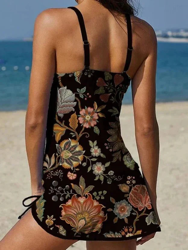 Tankini gráfico floral con short, efecto vientre plano - Raúl & Sara Madrid