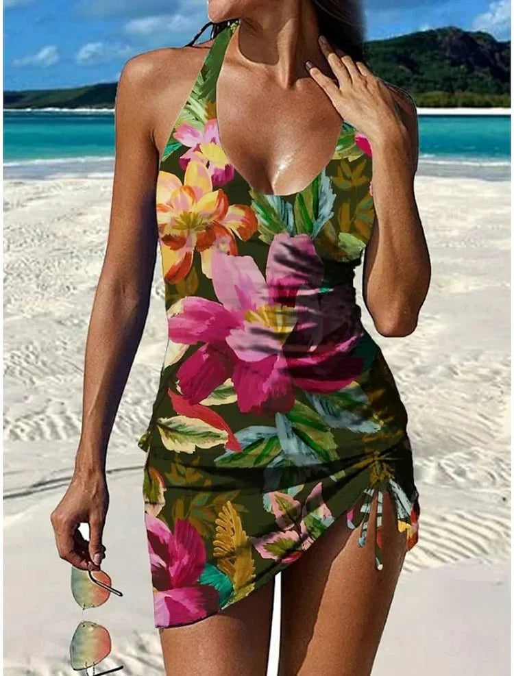 Tankini gráfico floral con short, efecto vientre plano - Raúl & Sara Madrid