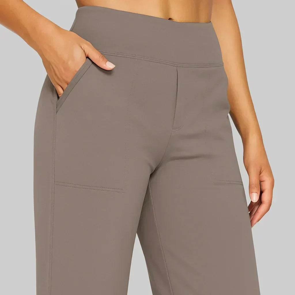Calista · Pantalones de mujer de pierna ancha en marrón - Raúl & Sara Madrid