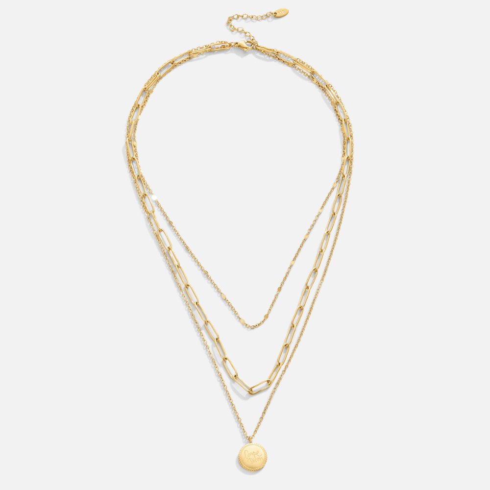 Karolína – Collar de capas múltiples con colgante circular.