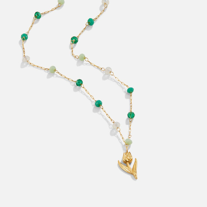 Loreta – Collana dorata con elementi strutturati