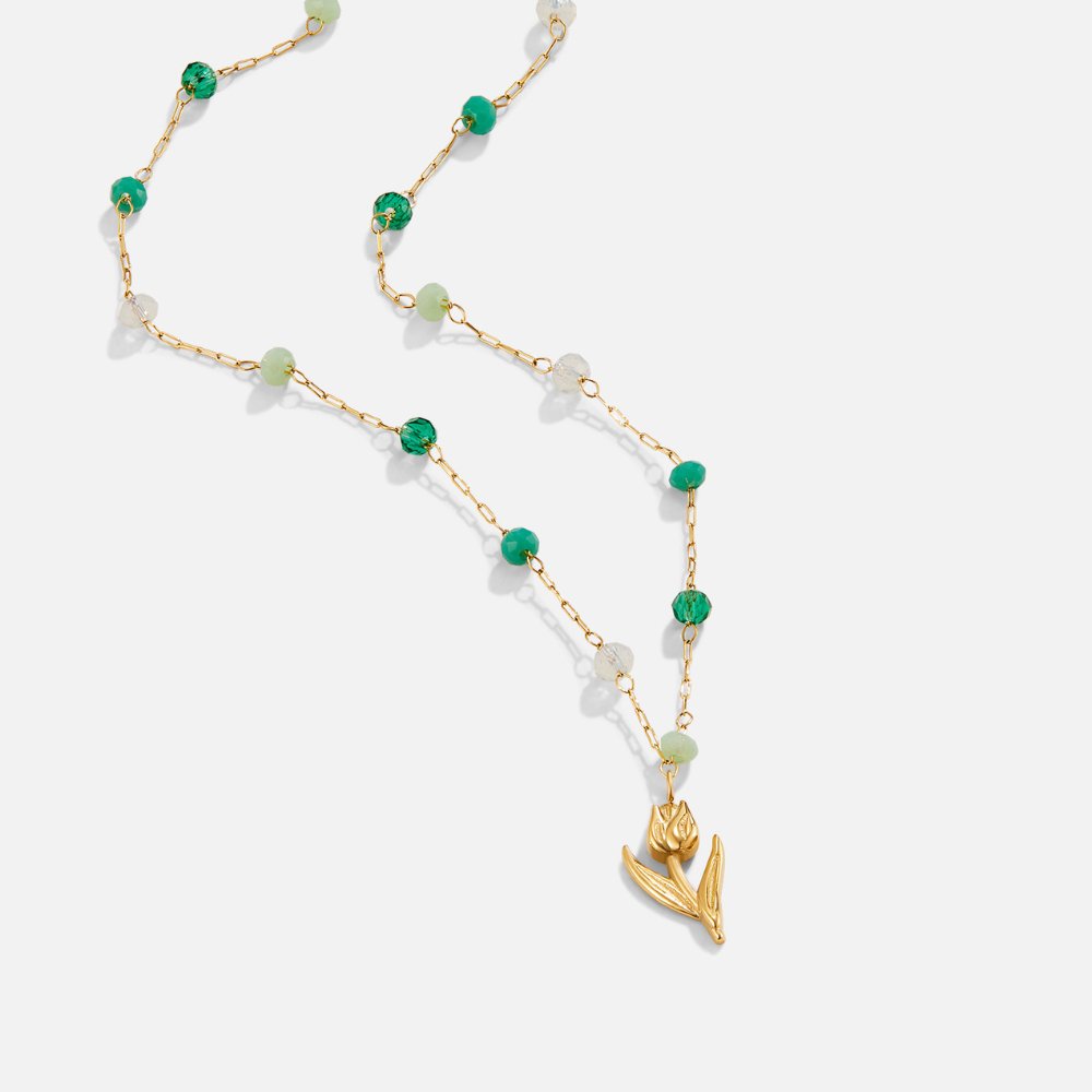 Anneliese – Collar dorado con diseño liso de serpiente
