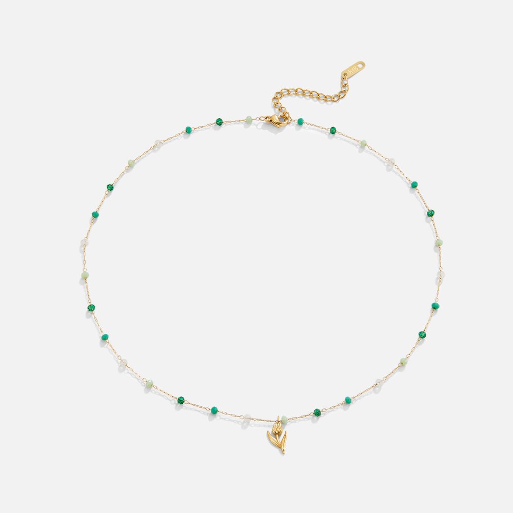 Anneliese – Collar dorado con diseño liso de serpiente