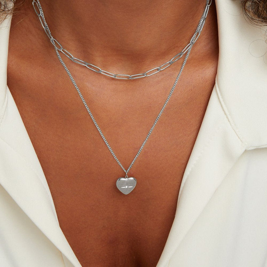 Collar de plata con colgante en forma de cuadrado - Raúl & Sara Madrid