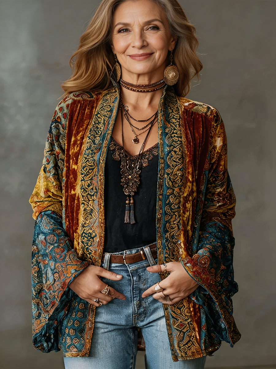Kimono boho bordado