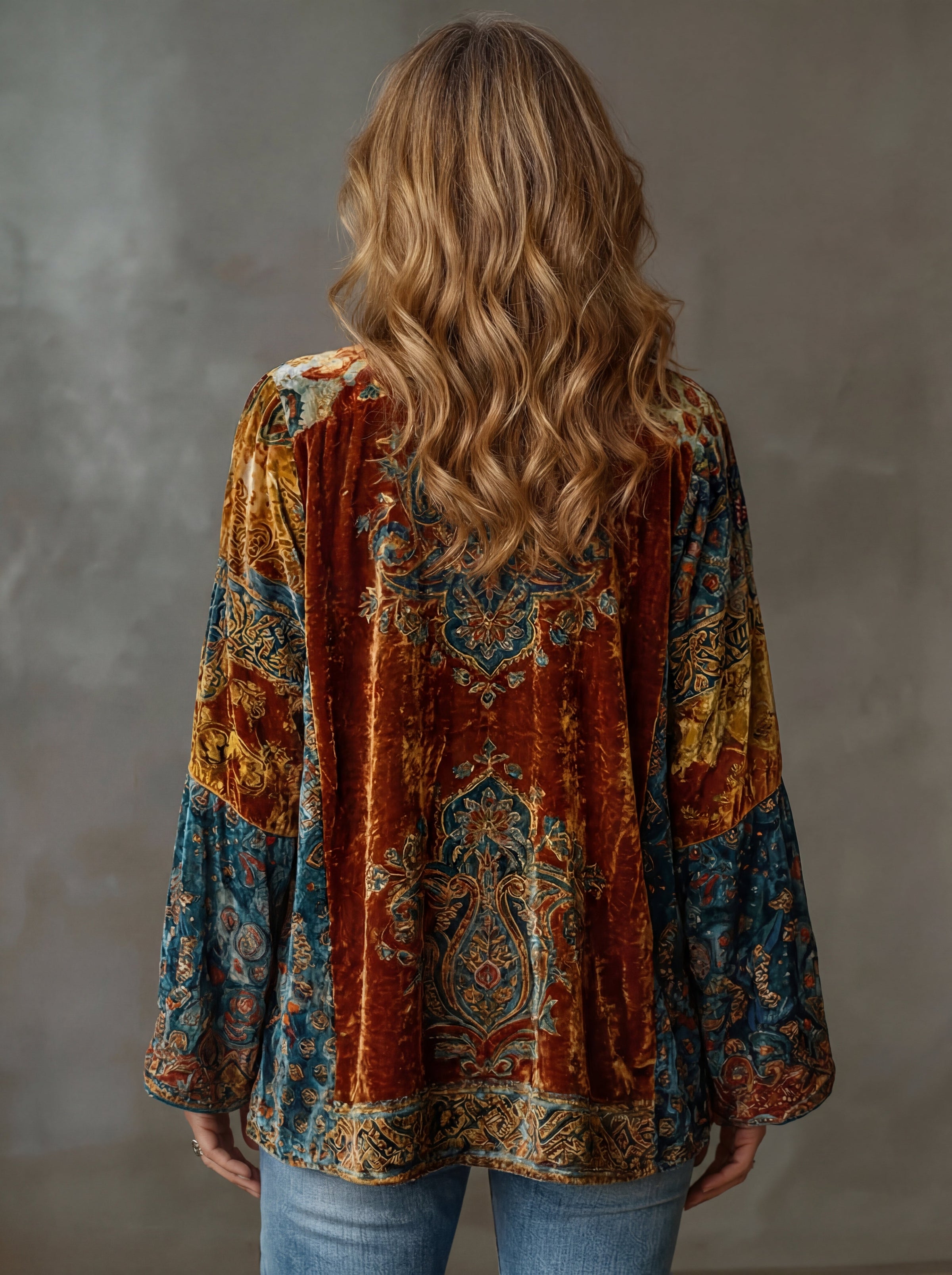 Chaqueta boho bordada para mujer – Cardigan fluido de estilo vintage