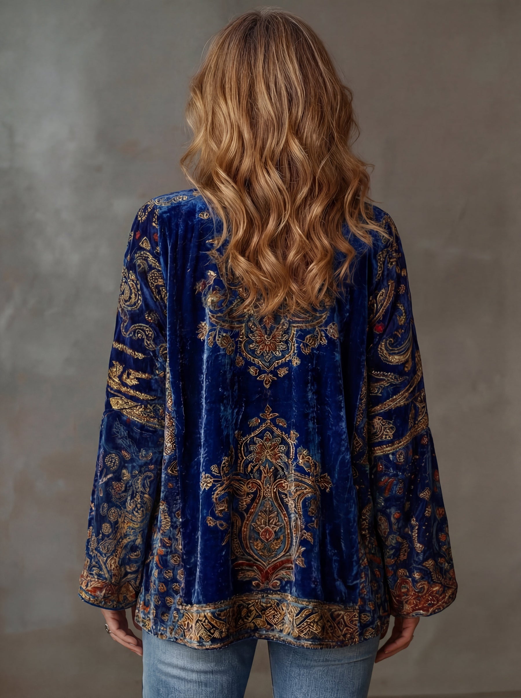 Chaqueta boho bordada para mujer – Cardigan fluido de estilo vintage