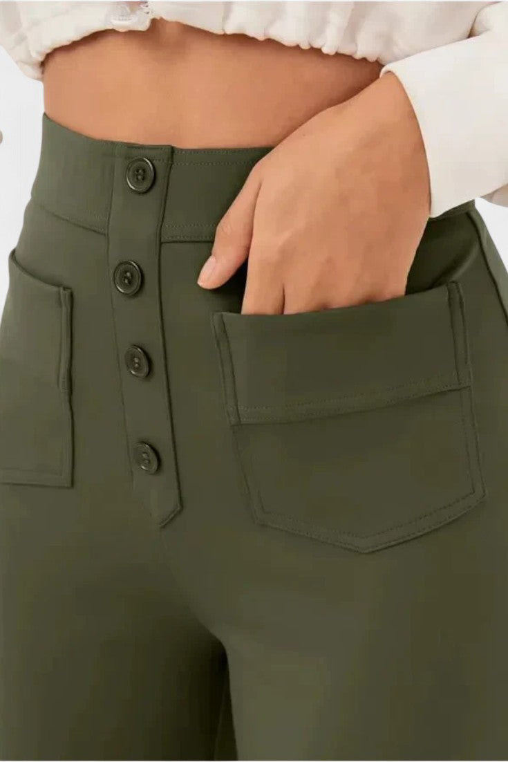 Nova Pantalones de Cintura Alta con Corte Recto y Elasticidad - Raúl & Sara Madrid