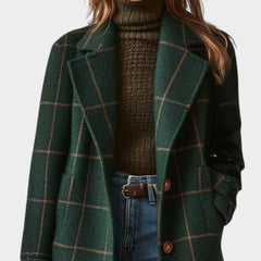 Adriana · Abrigo Clásico de Invierno con Diseño de Cuadros - Raúl & Sara Madrid