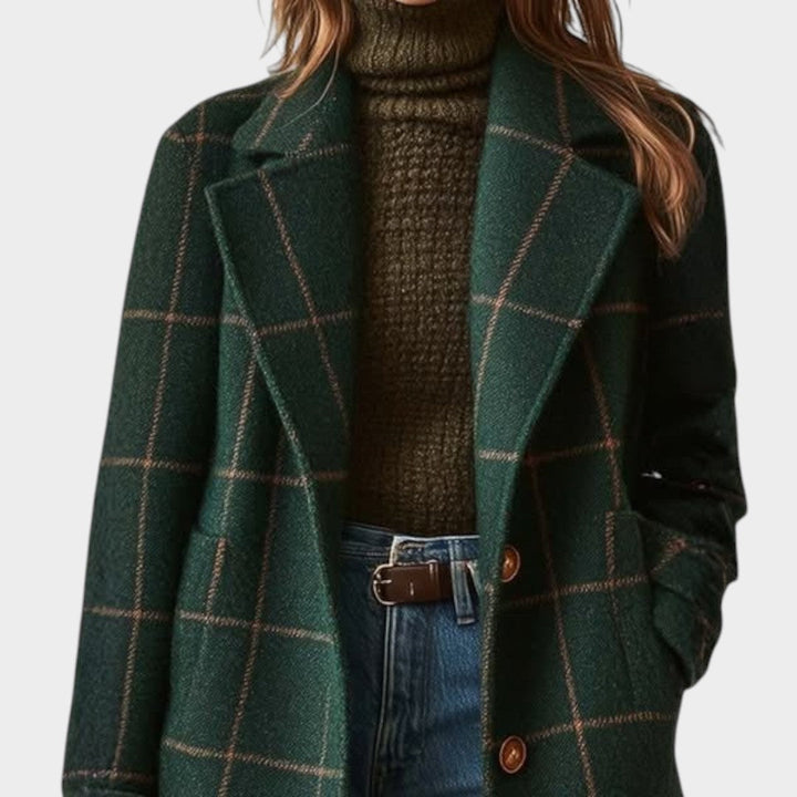 Adriana™ | Abrigo Clásico de Invierno con Diseño de Cuadros