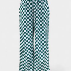 Hilaria Pantalones de Pierna Ancha con Diseño de Cuadros - Raúl & Sara Madrid