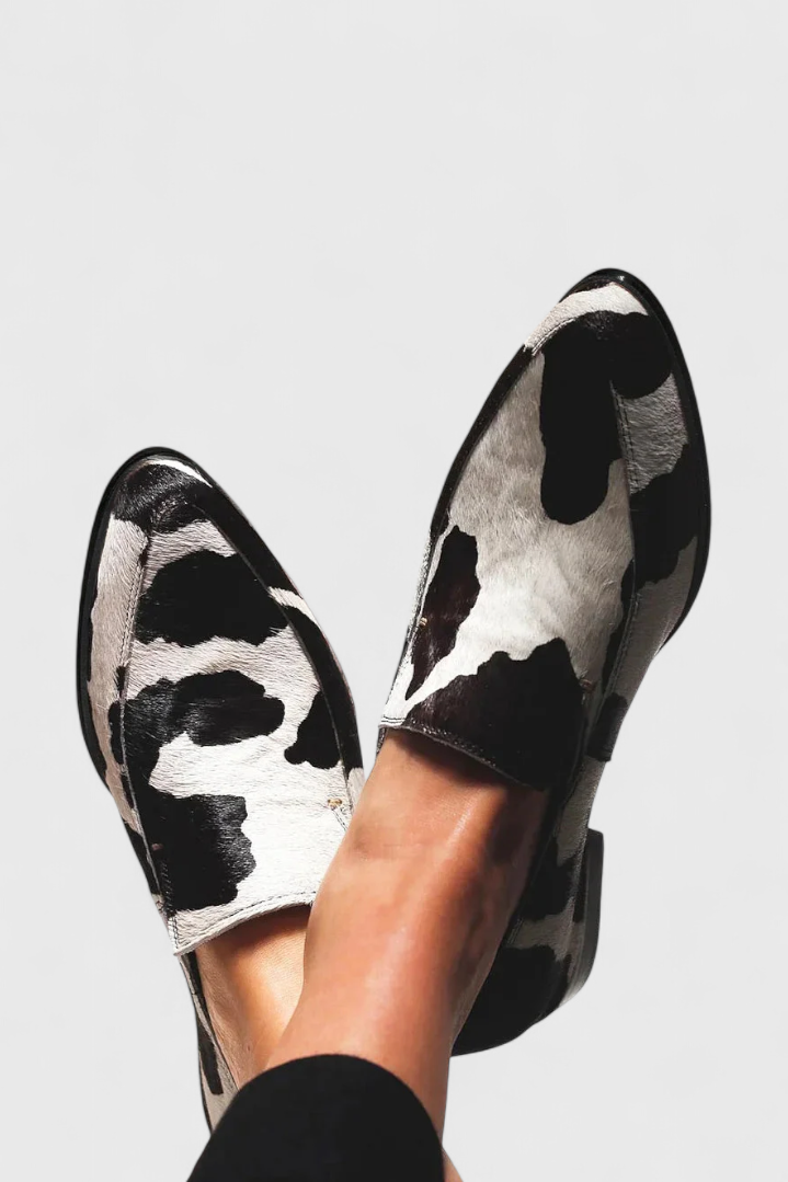 Macarena · Mocasín de tacón bajo con estampado animal - Raúl & Sara Madrid
