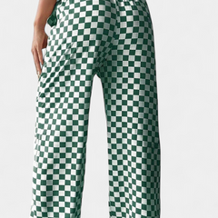 Hilaria Pantalones de Pierna Ancha con Diseño de Cuadros - Raúl & Sara Madrid