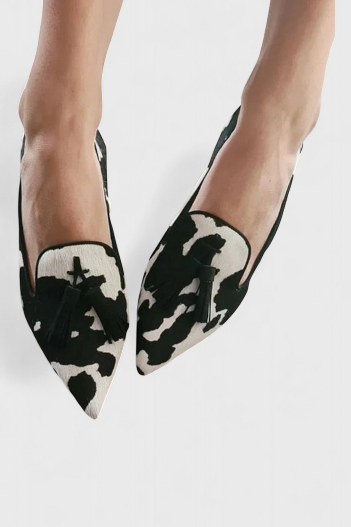 Fermina Elegantes Loafers de Punta Afilada con Diseño Bicolor