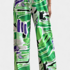 Senda Pantalones de Pierna Ancha con Diseño Abstracto - Raúl & Sara Madrid