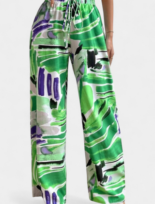 Senda Pantalones de Pierna Ancha con Diseño Abstracto - Raúl & Sara Madrid