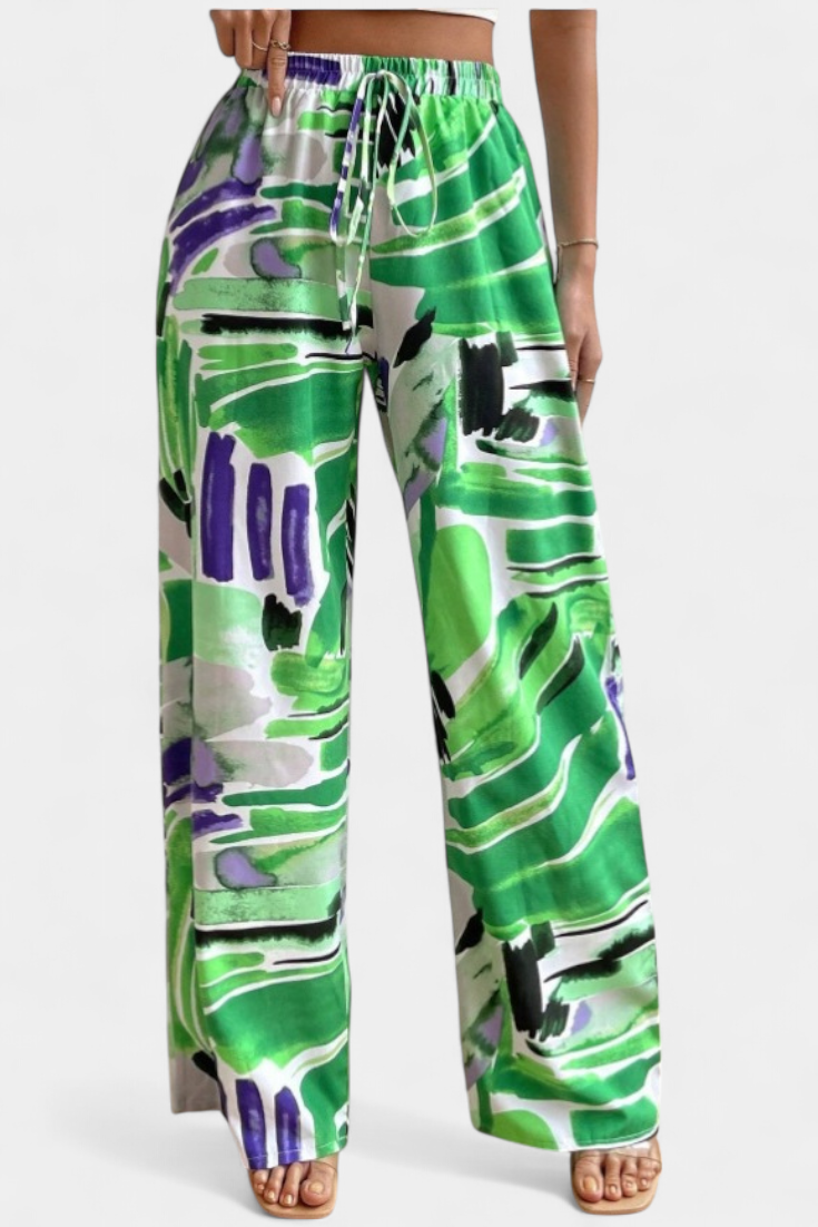 Senda Pantalones de Pierna Ancha con Diseño Abstracto - Raúl & Sara Madrid