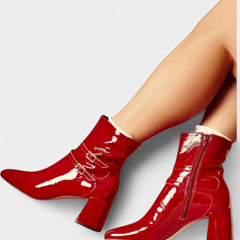Botas Rojas Vivi con Tacón Ancho - Raúl & Sara Madrid